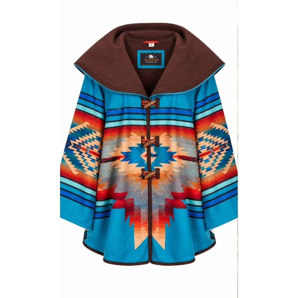 Yellowstone Western Ranch Hooded Toggle Jacket Poncho XL Cowgirl Southwestern